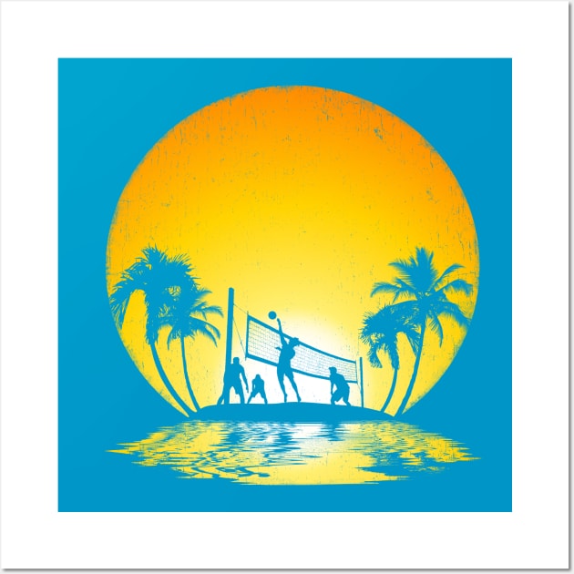 Sunset Beach Volleyball Wall Art by cjboco